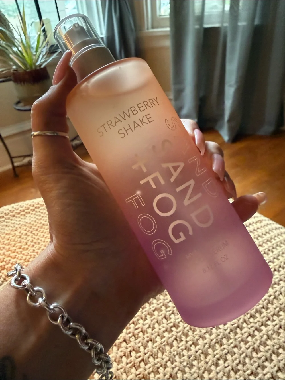 Sand + Fog Strawberry Shake Hyaluronic Body Serum in Pink